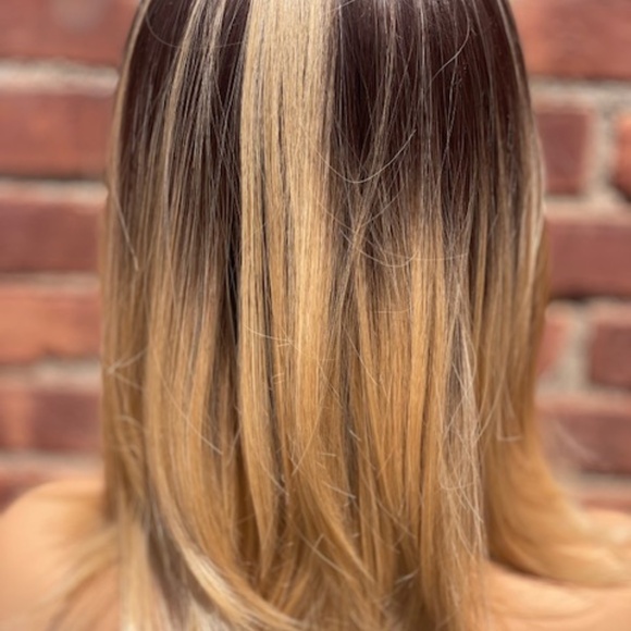 HEAT FRIENDLY DARK ROOTS AND SANDY BLONDE WIG - Picture 4 of 4